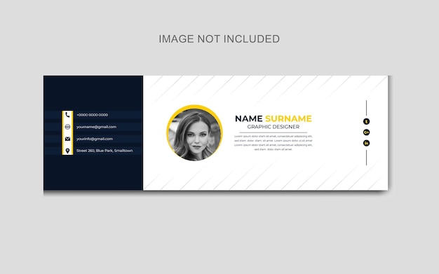 Minimal email signature template or email footer and social media cover design