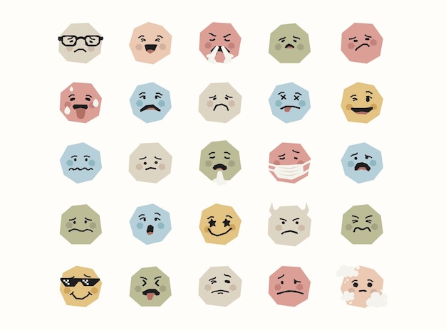 Vector minimal emotions illustration