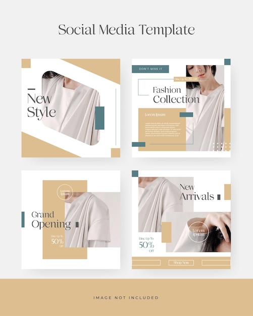 Minimal fashion style social media template collection