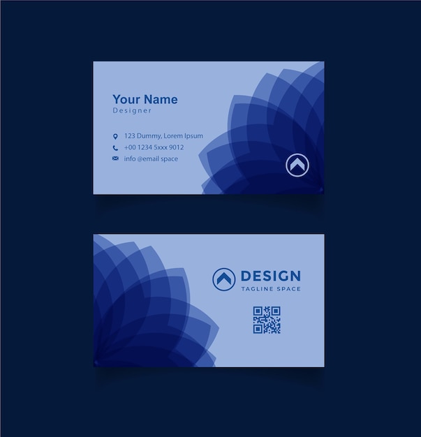 Vector minimal floral business card design