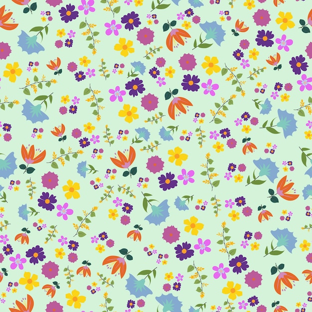 Minimal floral seamless pattern Beige color vector illustration