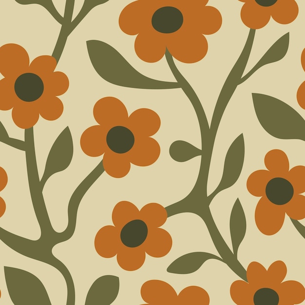 Minimal floral seamless pattern matisse style