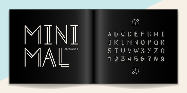 Minimal font and alphabet set. Typography fonts uppercase and number.