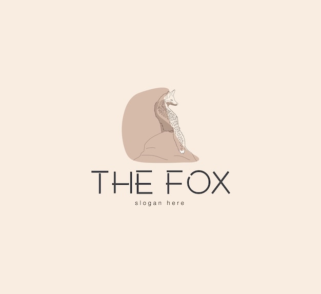 Minimal fox line art logo
