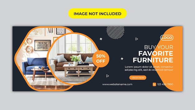 Minimal furniture sale facebook cover banner design