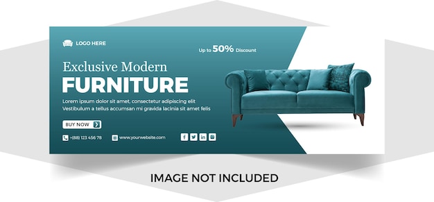 Vector minimal furniture social media cover or square banner template premium vector