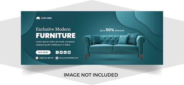 Minimal furniture social media Cover or square banner template Premium Vector