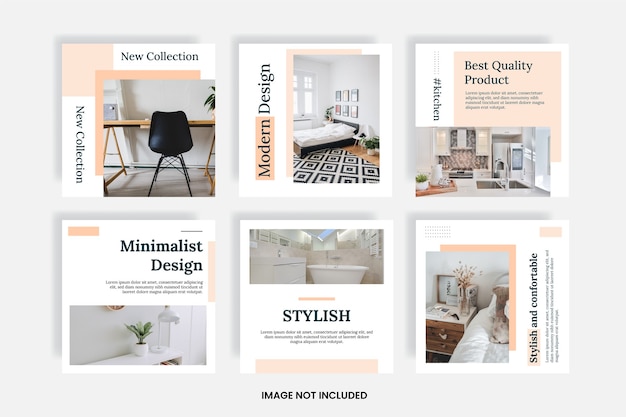 Minimal furniture social media templates post