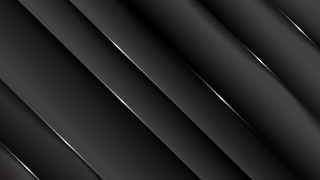 Vettore sfondo nero astratto geometrico minimale, effetto carta. gradiente di design futuristico con strisce. illustrazioni