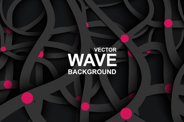 Minimal geometric abstract wave background wallpaper with smooth lines of black color