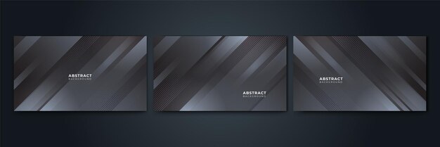 Vector minimal geometric black gradient background dynamical shapes forms line composition abstract dark flat banner business creative fluid presentation party backdrop memphis black friday sale bg