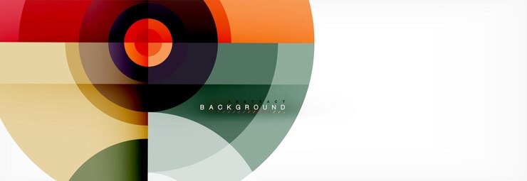 Vector minimal geometric circles and triangles abstract background techno modern design poster template