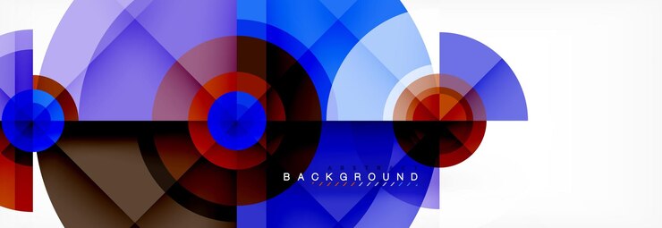 Vector minimal geometric circles and triangles abstract background techno modern design poster template