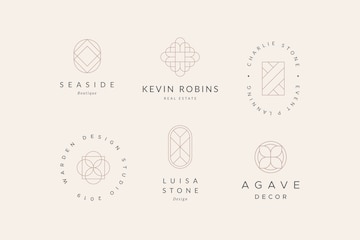 Premium Vector | Minimal geometric logos collection