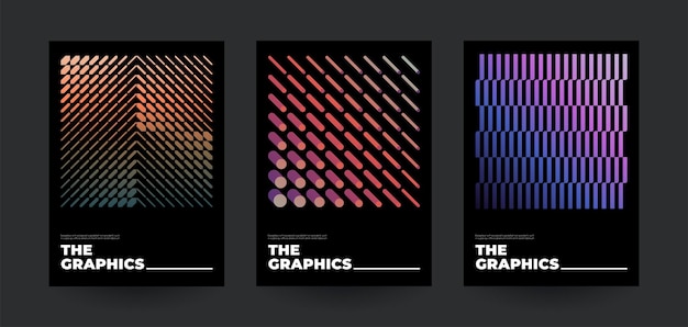 Minimal geometric posters set abtract vector design