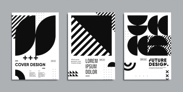 Vector minimal geometric posters set.