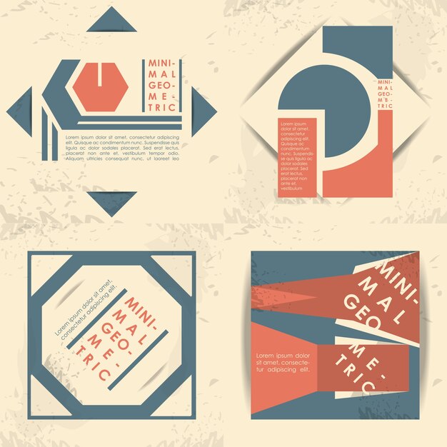 Vector minimal geometric set templates labels