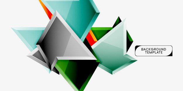 3D エフェクトの抽象的な背景テンプレートを備えた最小の幾何学的な三角形