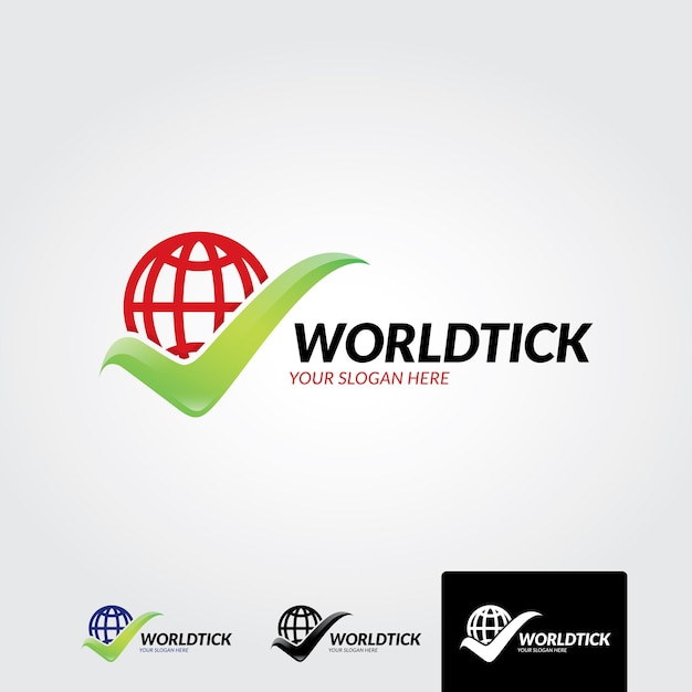 Minimal global tick logo template  vector