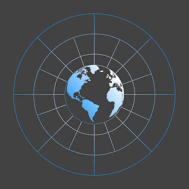 Minimal globe illustration of the earth in a web 3 graph....