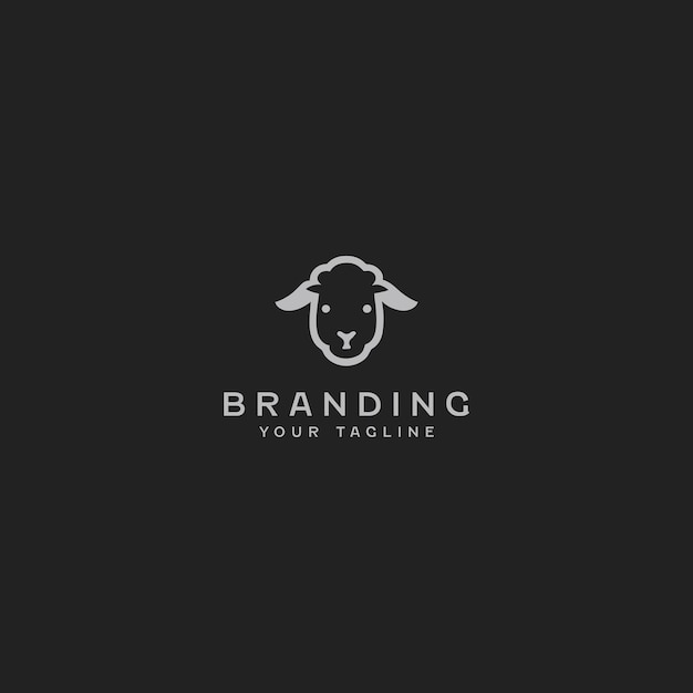 Minimal Goat head Logo Design Template