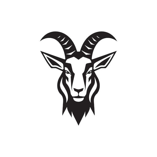 Minimal goat logo silhouette icon vector template