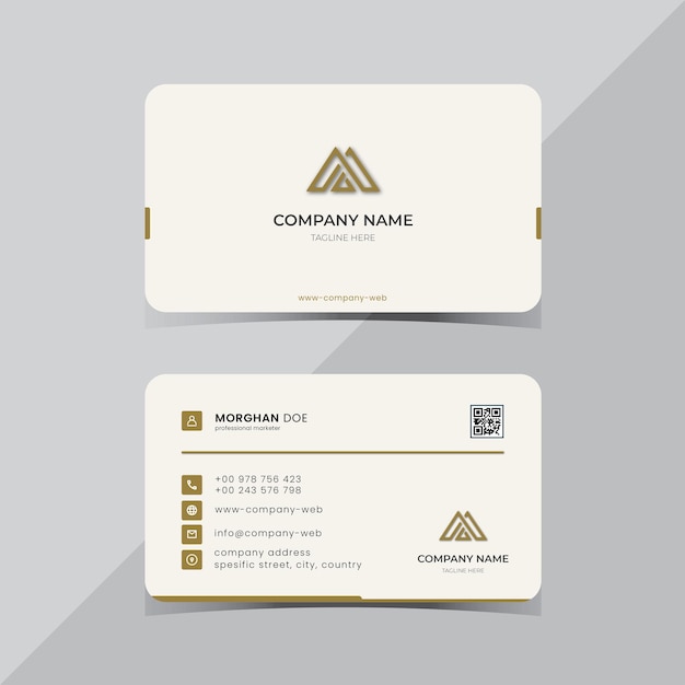 minimal gold business card design