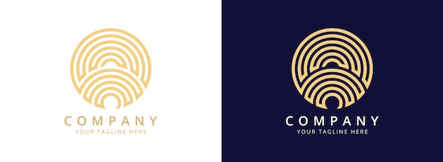 Minimal Golden Circle Geometric Logo