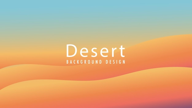 Minimal golden desert vector illustration wavy shape with soft earthtone color gradient panoramic views abstract landscape background design template