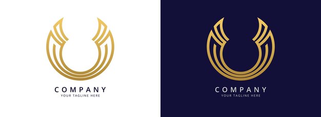 minimal golden geometric logo