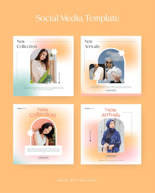 Vector minimal gradient fashion style instagram post template