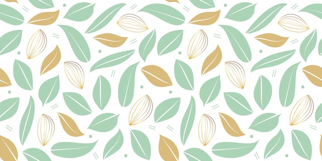 Minimal graphic leaves shapes seamless pattern