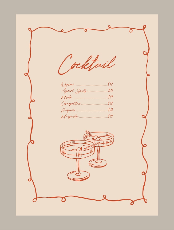 Vector minimal hand drawn vector dolce vita illustration with aesthetic quote in a poster frame