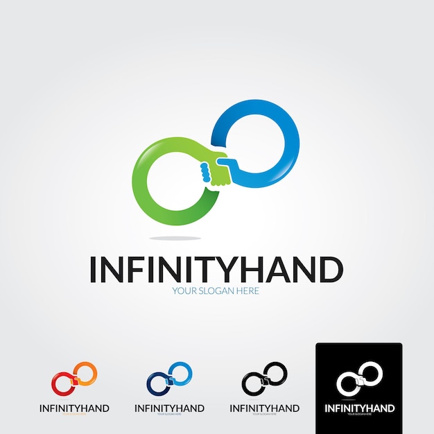 Minimal handshake infinity logo template - vector