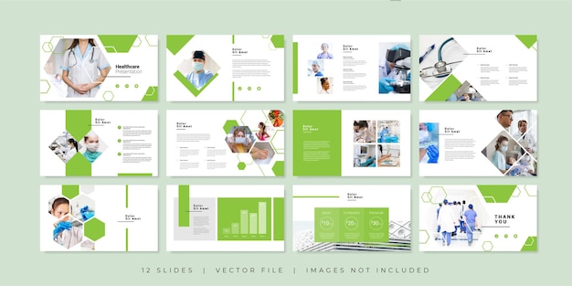 Vector minimal healthcare presentation slides template