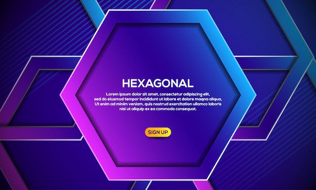 Minimal hexagon background with modern gradient colors