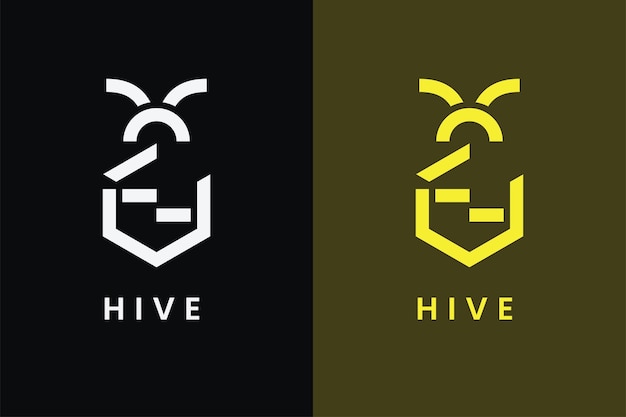 Vector minimal hive logo collection