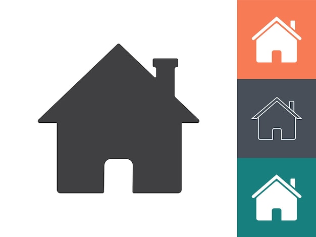 Minimal home icon isolated vector illustration.Stay at Home Icon in 4 Styles in Vector Format