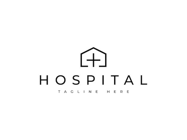 minimal hospital line logo design