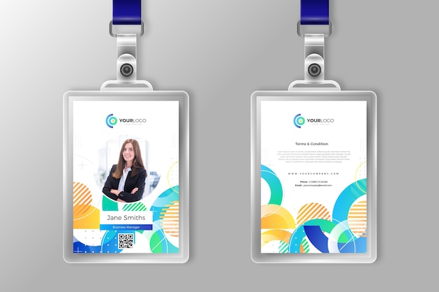 Minimal id card template with photo