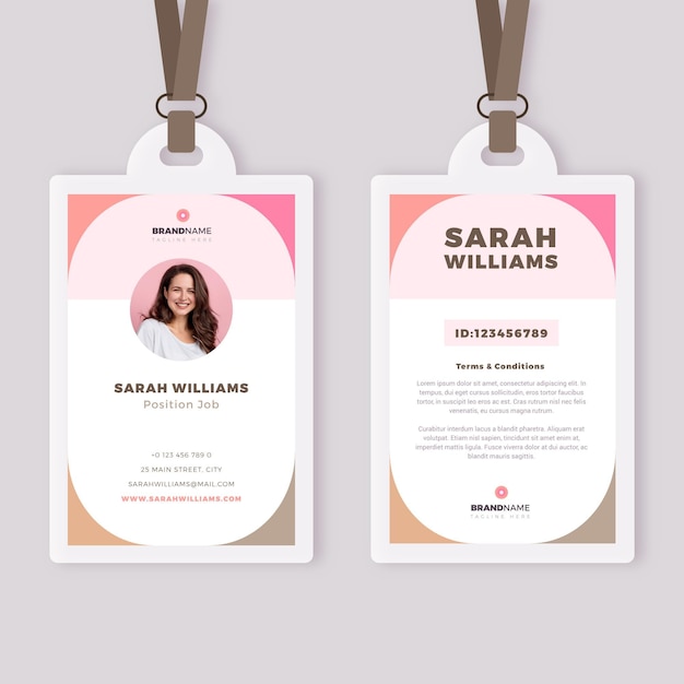 Minimal id cards template with image