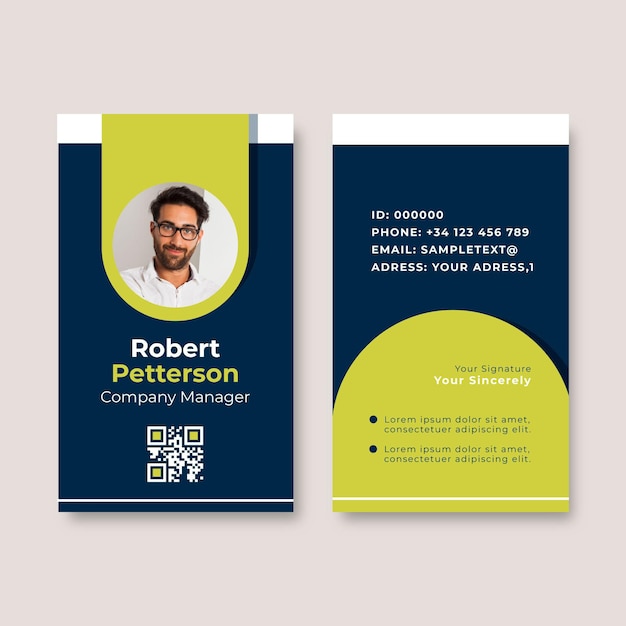 Minimal id cards template with photo