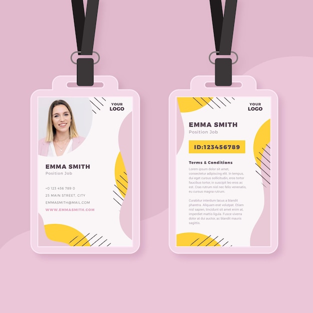 Minimal id cards template with photo