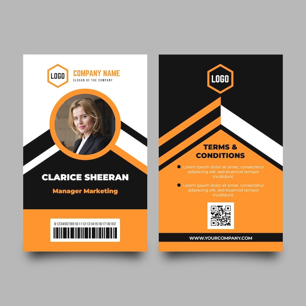 Minimal id cards template with photo