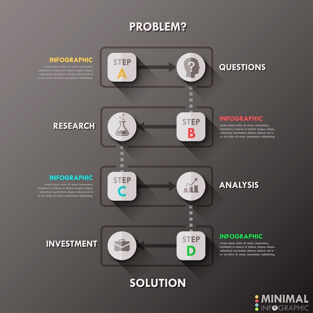 Minimal infographic process template