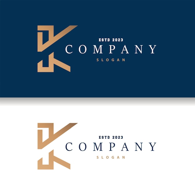 Minimal Initial K Letter Logo Moderne en luxe geometrisch ontwerp Icon Vector Template Element