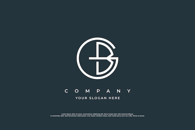 Minimal Initial Letter BG or GB Monogram Logo Design Vector Template