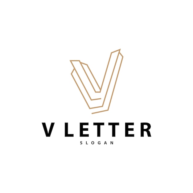 Vector minimal initial v letter logo moderne en luxe icon vector template element