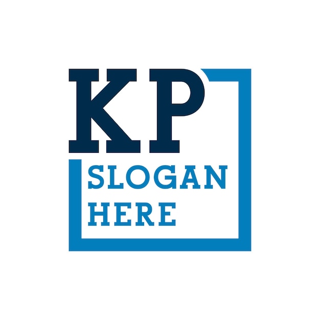 최소 이니셜 로고 글자 K 및 P KP 이니셜 글자 KP 로고