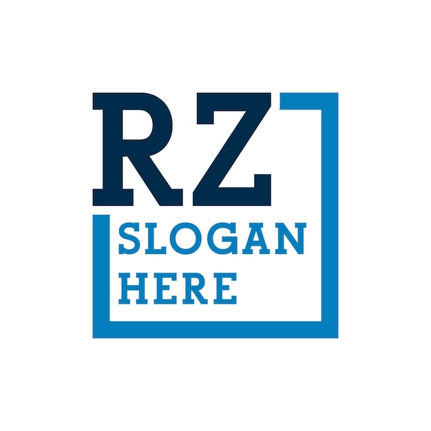 minimal initials logo letters r and z rz initial rz letter logo